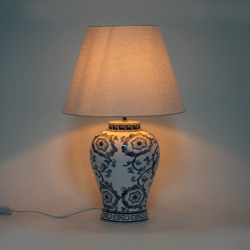 Novum Chinese style hyacintho et albus murrina mensa lucerna