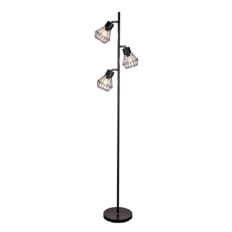 Tres-capitis lignum lucerna ferrum pavimento lucerna