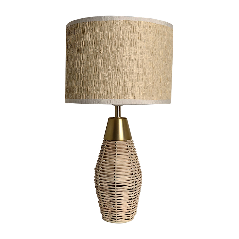 Paper Texas Lampshade Rattan Base Table Lampas
